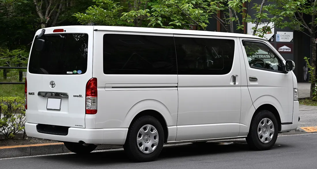 Toyota Hiace Van — Toyota Hiace high-roof van Umrah taxi vehicle